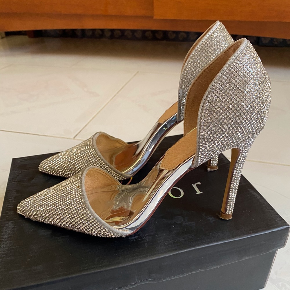 Silver studded heels